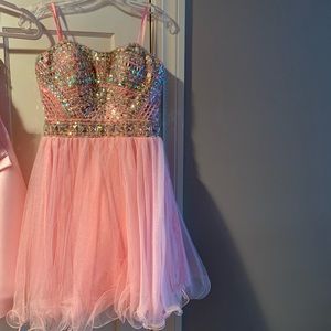Pink Jeweled Teen Dress